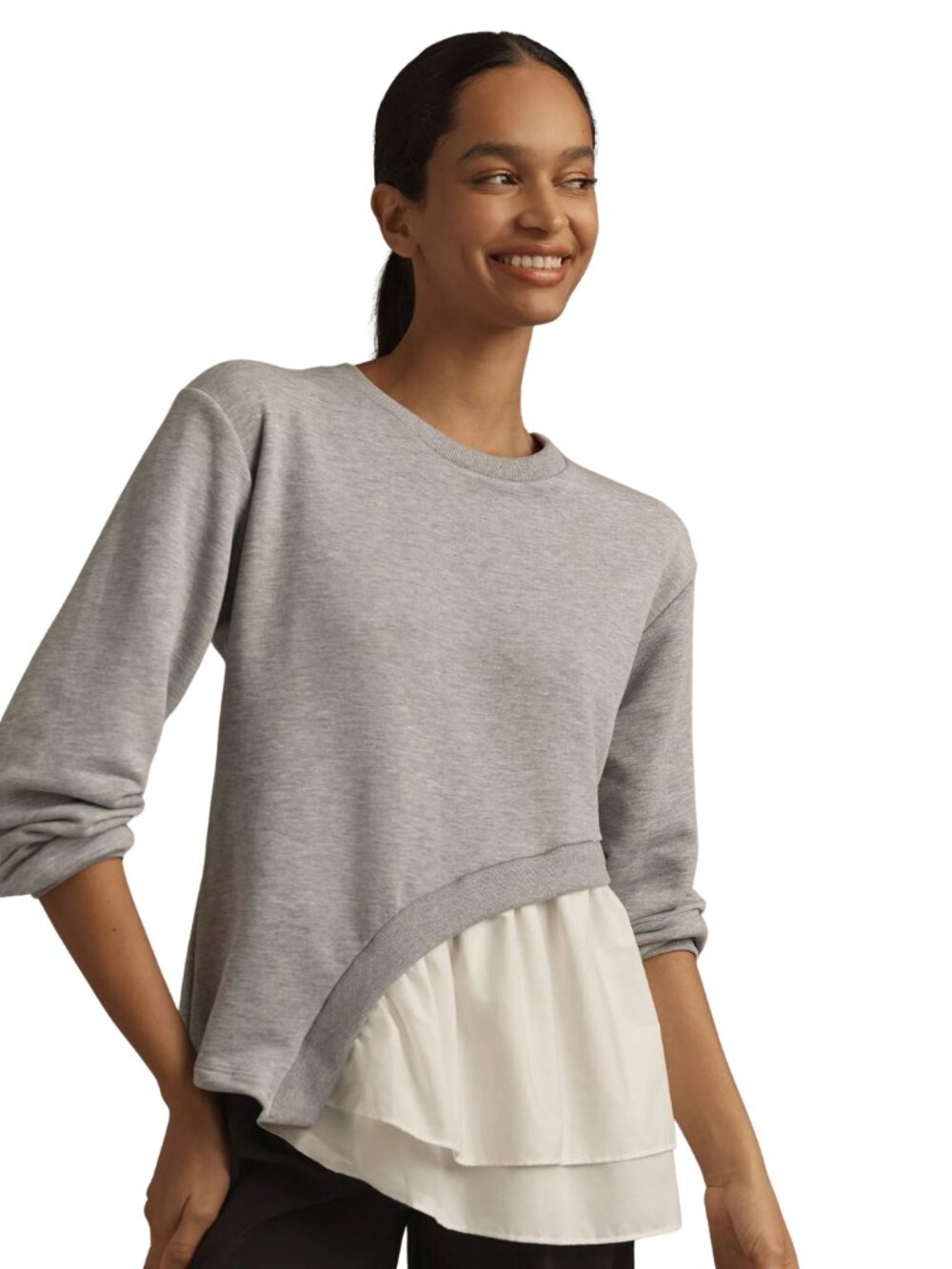 Asymmetrical Twofer Sweatshirt | MAEVE x ANTHROPOLOGIE